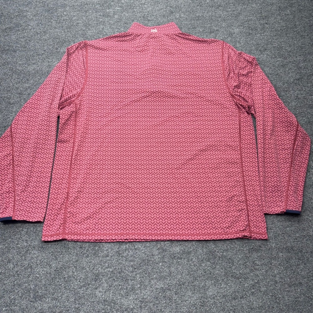 Greyson Mens XXL Red Pink Geometric Chevron 1/4 Zip Golf Pullover Long Sleeve - Picture 7 of 9